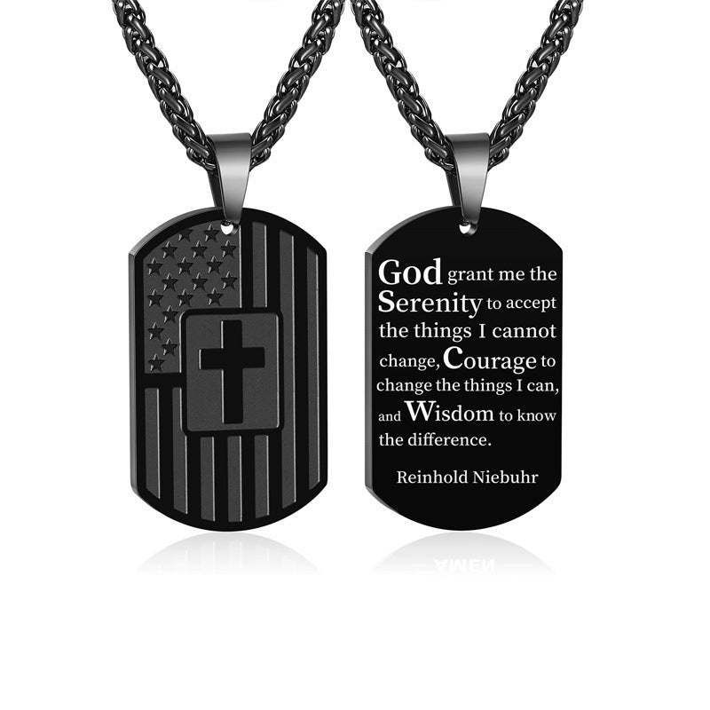 Wholesale Stainless Steel Flag Cross Titanium Steel Necklaces